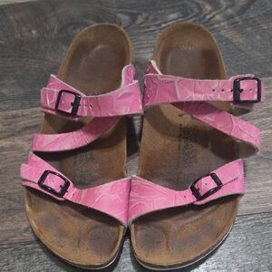 Stylish Pink Women's Tie Dye Crinkle Birkenstock  Sandals